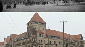 Wajah salah satu tempat di Polandia di tahun 1946 dan 2021. Foto: Boredpanda