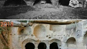 Makam gua, Besikli di Hatay, Turki zaman dulu dan sekarang. Foto: Boredpanda