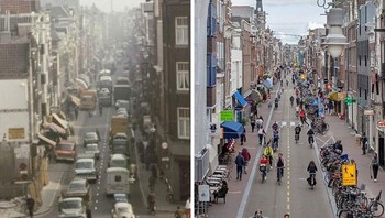 Jalan Haarlemmerdijk Di Amsterdam, Belanda. Foto diambil tahun 1971 Dan 2020. Foto: Boredpanda
