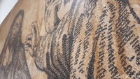 Detail aksara Jawa dari Jangka Jayabaya di lukisan The Last Supper karya Eddy Susanto.