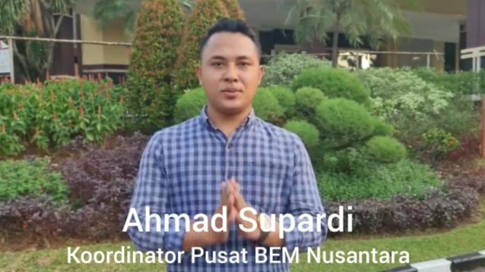 Koordinator BEM Nusantara, Ahmad Supardi (Tangkapan layar)