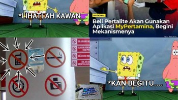Spongebob pun kebingungan. Foto: Facebook/Ramadlanfajar