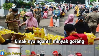 Anaknya melamar kerja, mama antri beli minyak, bapaknya antri beli pertalite. Foto: Facebook/Halo Fahrur