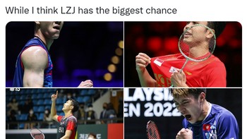 Memang nih, cuma 4 orang ini yang bisa memberi perlawanan sengit untuk Axelsen. Setuju nggak Badminton Lovers? Foto: Twitter