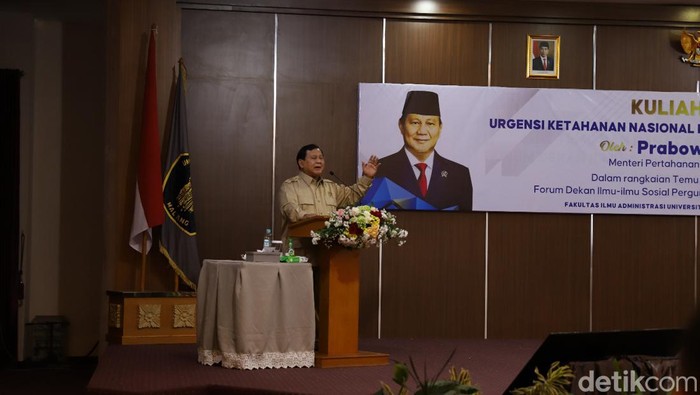 Menhan Prabowo Subianto beri kuliah umum di UB Malang