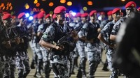Parade militer ini sebagai salah satu persiapan pengamanan haji 2022.  