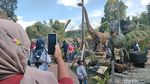 Mengintip Serunya Bocah Main Bareng Dinosaurus di Garut