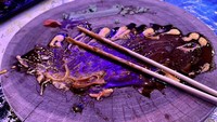 Mendapatkan sushi yang disajikan di atas potongan batang kayu, pelanggan ini meragukan kebersihannya. Hal ini lantaran dirinya mengetahui bahwa jenis kayu yang digunakan tidak bisa disterilkan. Foto: Bored Panda