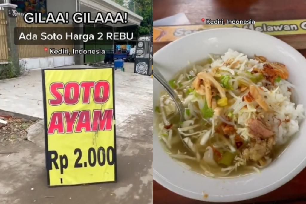 Penjual soto ayam murah di Kediri, Jawa Timur Rp 2.00 per mangkuk