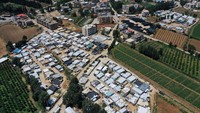 Pemandangan menunjukkan kamp informal untuk pengungsi Suriah di Qab Elias, di Lembah Bekaa Lebanon, Selasa (28/6/2022).