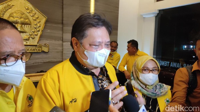 Ketum Golkar, Airlangga Hartanto, di Semarang, Senin (4/7/2022).