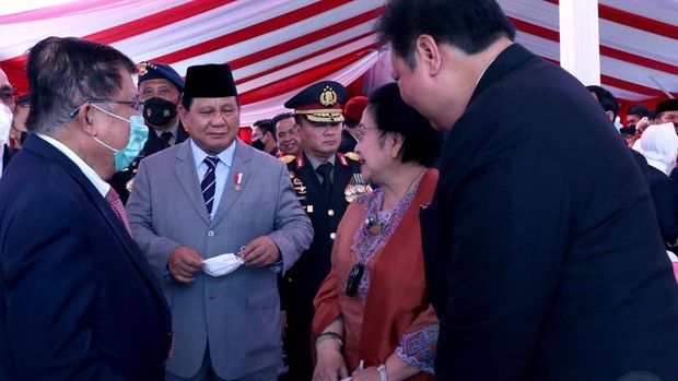 Momen Menhan Prabowo Subianto di HUT Bhayangkara Polri di Semarang (Tim Media Prabowo Subianto).
