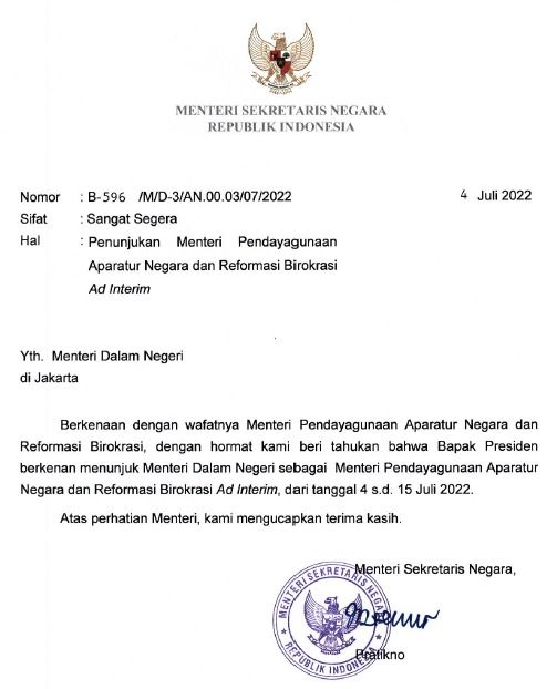 Penunjukan Menpan RB
