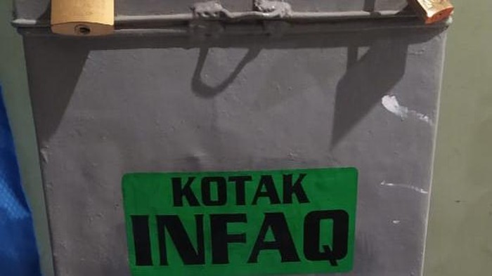 Barang bukti kotak amal Masjid Al Fattah Klaten Utara.