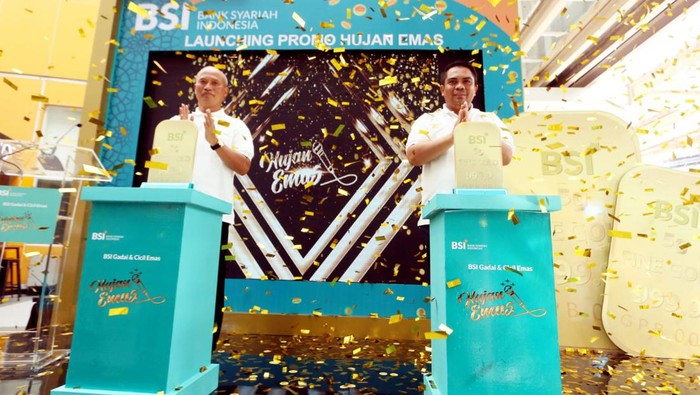 BSI Dorong Warga Investasi Emas PT Bank Syariah Indonesia Tbk. (BSI) gelar Program Hujan Emas. Hal ini untuk mendorong minat masyarakat berinvestasi melalui instrumen logam mulia atau emas.