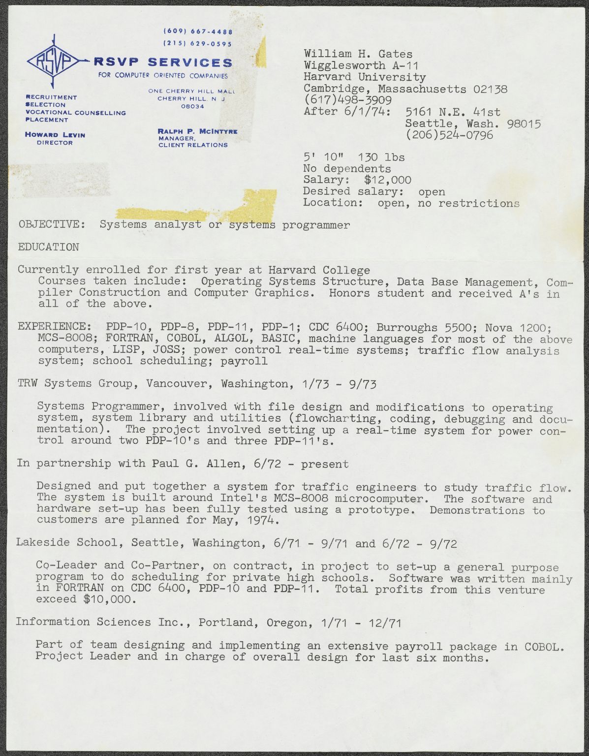CV Bill Gates