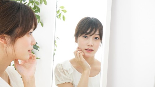 Young woman skin care