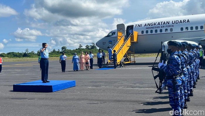 KSAU Marsekal Fadjar Prasetyo mengunjungi Pulau Morotai, Maluku Utara untuk pertama kalinya (Muhammad Hanafi/detikcom)