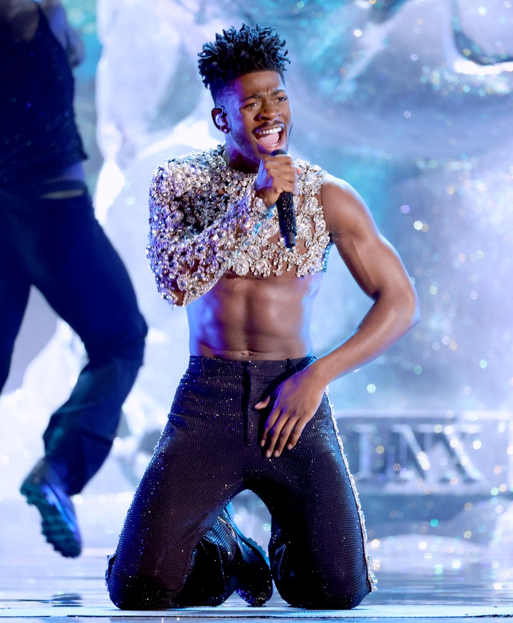 LAS VEGAS, NEVADA - APRIL 03: Lil Nas X performs onstage during the 64th Annual GRAMMY Awards at MGM Grand Garden Arena on April 03, 2022 in Las Vegas, Nevada. (Photo by Rich Fury/Getty Images for The Recording Academy)