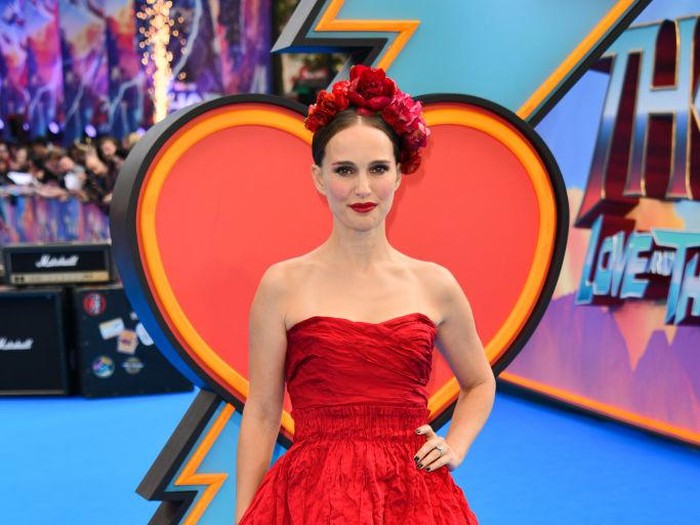 LONDON, ENGLAND - JULY 05: Natalie Portman attends the UK Gala Screening of Thor: Love And Thunder at Odeon Luxe Leicester Square on July 5, 2022 in London, England. (Photo by David M. Benett/Dave Benett/WireImage)