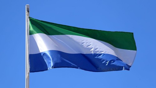 The flag of Sierra Leone during day five of the 2018 Commonwealth Games in the Gold Coast, Australia. (Photo by Mike Egerton/PA Images via Getty Images)