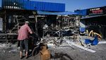 Sisa-sisa Kerusakan di Pasar Sloviansk Ukraina Akibat Serangan Rudal