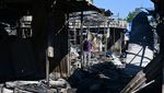 Sisa-sisa Kerusakan di Pasar Sloviansk Ukraina Akibat Serangan Rudal