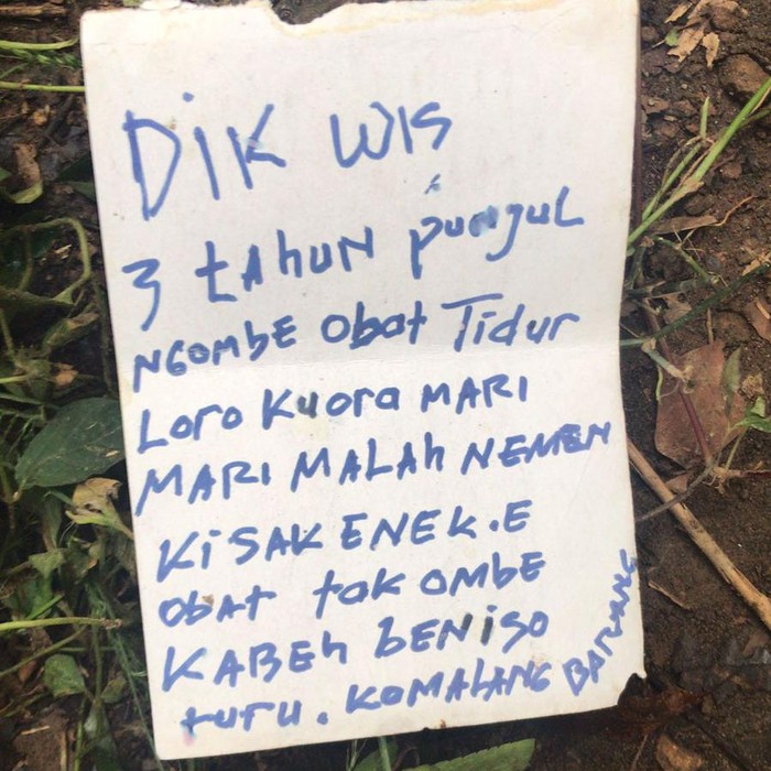 Surat wasiat korban bunuh diri di Blitar