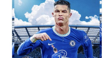 Ada juga isu yang menyebutkan ia menyebrang ke Chelsea, secara klub London ini mampu membayar gaji Ronaldo yang fantastis. Foto: Twitter
