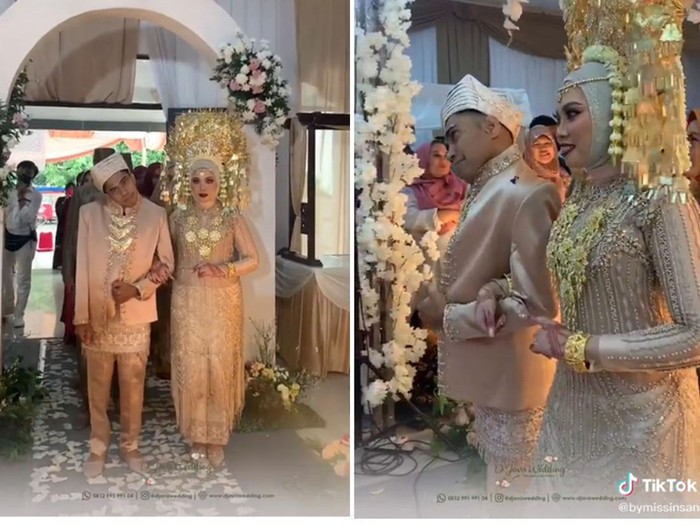 Acara resepsi pernikahan viral di media sosial. Acara resepsi pernikahan viral di media sosial.
