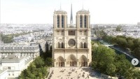 Bureau Bas Smets, perusahaan arsitek yang mewadahi rekonstruksi Notre Dame memperkenalkan desain terbaru dari katedral.(dok Bureau Bas Smets)