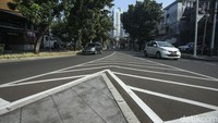 Setelah dirazia, kini lalu lintas di kawasan Senopati terlihat lancar.