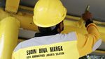 Pengecatan Halte Melawai Blok M Jaksel