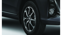 Perawakan New Calya yang aerodinamis ditingkatkan oleh velg New Designed 14 Inch Alloy Two Tone Machining berlabur chrome.  (Foto: Dok. Toyota Astra Motor)