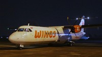 Wings Air melakukan uji coba pendaratan di bandara Pondok Cabe, Tangerang Selatan, Rabu (6/7/2022) malam.