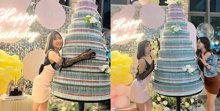 Bikin Iri! Wanita Ini Dapat Kejutan Kue Ultah Isi Uang Tunai Rp 176 Juta