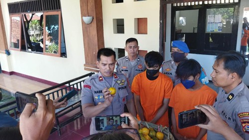 Dua pelaku pencurian buah di Mataram diamankan polisi, Jumat (7/8/2022).