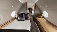 Bahkan untuk penerbangan jauh sekalipun rasanya bakal nyaman. Sebab Jet Gulfstream G700 ini juga memiliki kamar tidur yang dilengkapi kasur. Foto: Gulfstream