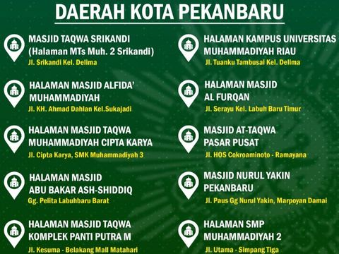 Lokasi salat Idul Adha Muhammadiyah di Pekanbaru.