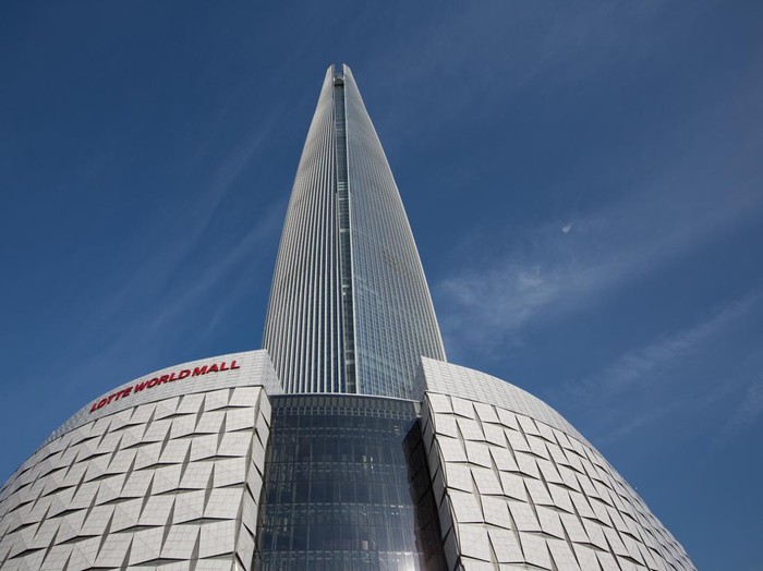 Seoul, South Korea - September 8, 2017: Lotte World Tower in Seoul, South Korea. It is the 5th tallest building in the world.