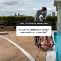 Di berbagai postingan media sosial, Lucinta Luna tidak ragu membagikan potretnya setelah melakukan operasi. Terlihat wajahnya yang dibalut perban mengalami pembengkakan dan pendarahan. Dianggap menyeramkan, beberapa postingannya bahkan harus dihapus Instagram. Foto: Instagram @lucintaluna_manjalita
