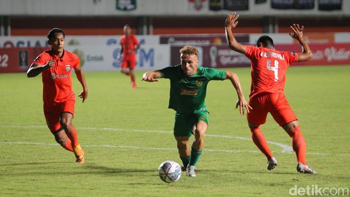 Semifinal Piala Presiden 2022 antara PSS Sleman vs Borneo FC di Stadion Maguwoharjo, Sleman, DIY, Kamis (7/7/2022).