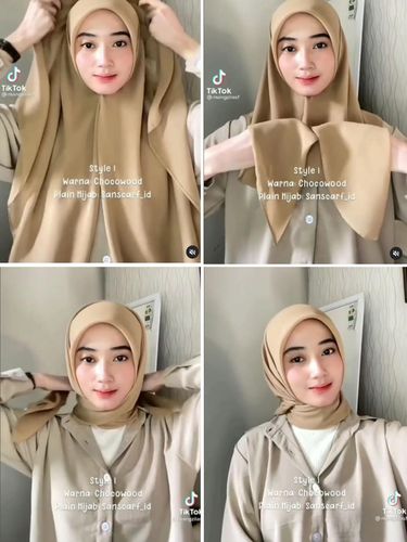 Tutorial hijab segi empat simpel.