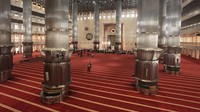Protokol kesehatan sangat ketat dilakukan saat salat Idul Adha. Para jemaah diwajibkan menggunakan masker.