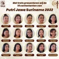Dalam foto ditampilkan nama dan foto para kontestan. Terungkap jika sebagian besar wanita tersebut masih memiliki paras khas orang Jawa.Foto: Facebook Putri Jawa Suriname