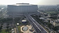 Anies telah membangun Jakarta International Stadium (JIS) di Tanjung Priok, Jakarta Utara. Dia membanggakan stadion ini sebagai stadion beratap penuh terbesar di Asia-Pasifik. ANTARA FOTO/Aprillio Akbar  