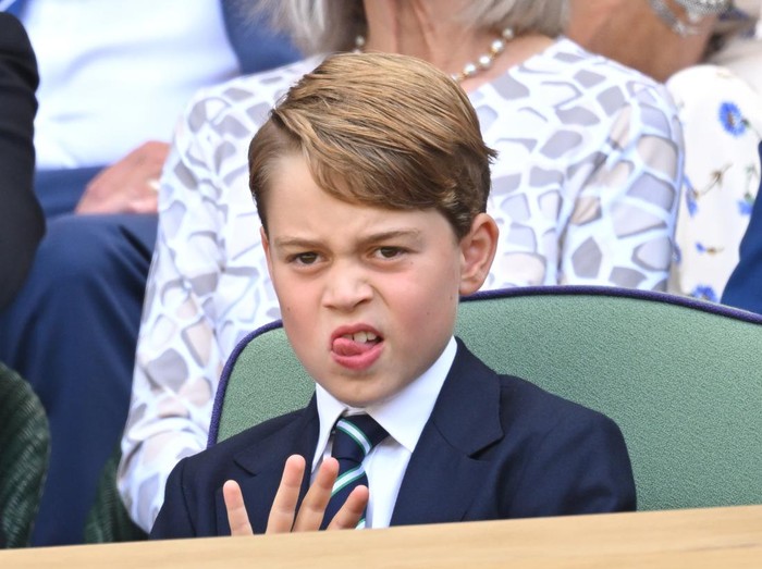 LONDON, ENGLAND - JULY 10: Prince George of Cambridge attends the Mens Singles Final at All England Lawn Tennis and Croquet Club on July 10, 2022 in London, England. (Photo by Karwai Tang/WireImage)