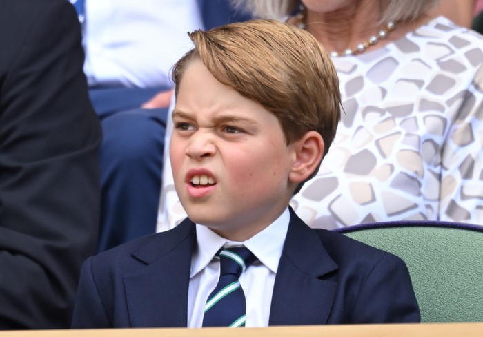 LONDON, ENGLAND - JULY 10: Prince George of Cambridge attends the Men's Singles Final at All England Lawn Tennis and Croquet Club on July 10, 2022 in London, England. (Photo by Karwai Tang/WireImage)