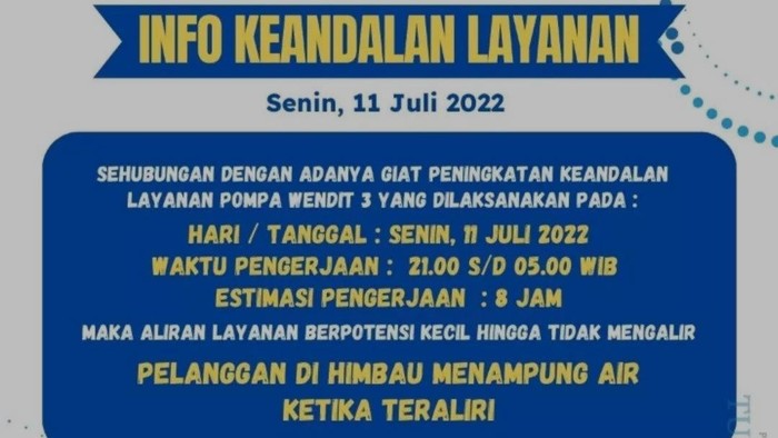 gangguan air pdam kota malang