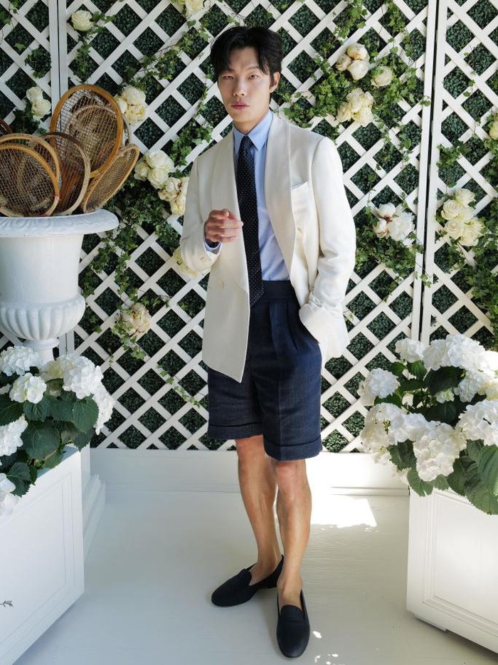 LONDON, ENGLAND - JULY 10: Ryu Junyeol, wearing Ralph Lauren, attends the Ralph Lauren Suite during The Championships, Wimbledon 2022 at All England Lawn Tennis and Croquet Club on July 10, 2022 in London, England. (Photo by Darren Gerrish/WireImage for Ralph Lauren)